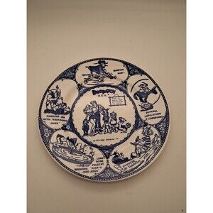 Dogpatch USA 1973 HARD TO FIND Blue and White Decorative Plate